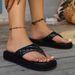 New And Plus Size Women's Platform Thick-Soled Flip-Flops Solid Color Outdoor Beach_vogvips.com