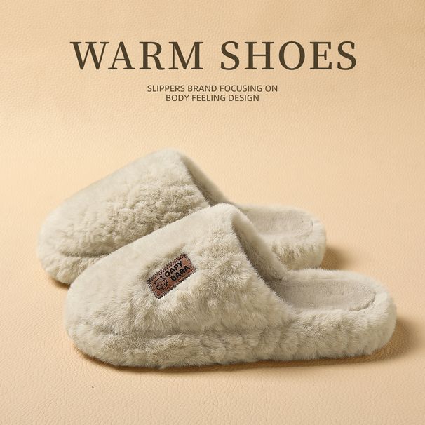 Hairy Cotton Slippers For Women, Autumn And Winter New Styles For Home Furnishings, Thick Soled Warm And Luxurious Slippers For Men_vogvips.com