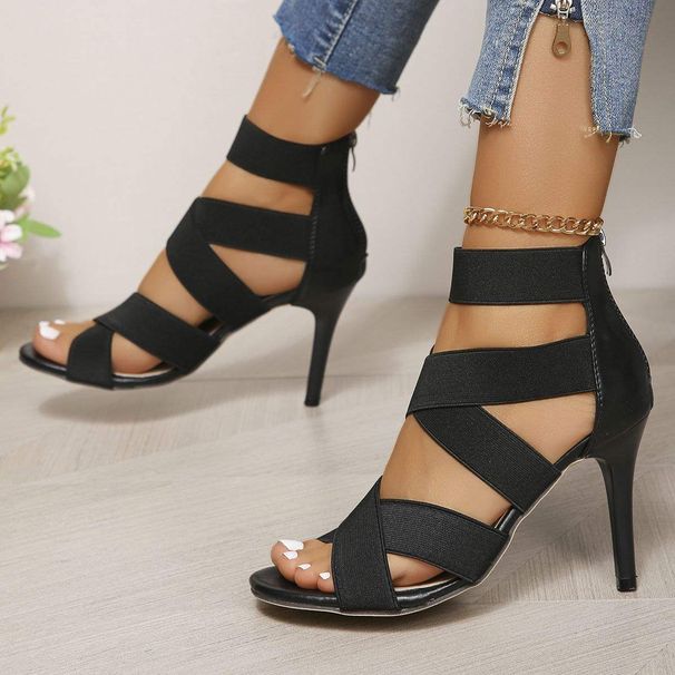 Cro-border Fahion Plu-ize European And American Tyle Cro-elatic Trap Back-zip Exy Jazz Dance High-heeled_vogvips.com