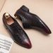 Suitable For All Seasons 2025 New Crocodile Pattern Color Polished Middle-aged Men's Business Pointed Leather Shoes_vogvips.com