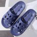 Women Shower Slippers Slides Bathroom Leaking Non-Slip Indoor House Thick Bottom Hole Flip Flops Male Quick-Drying Slippers_vogvips.com