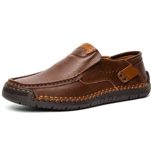 New Fashion Men Casual Shoes Handmade Leather Loafers Comfortable Men's Shoes Quality Split Leather Flat Driving Shoes Size 48_vogvips.com