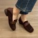 2026 Spring New Vintage Style Round-Toe Flat Loafers For Women, Versatile And Comfortable Suede Woven Slip-On Women's_vogvips.com