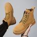 European Warm Series New Yellow Autumn Winter British Style High Top With Cotton Lining Work Short Fleece Zipper Martin Boots For Men_vogvips.com
