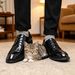 Men’s Black Wrinkled Leather Derby Dress Shoes, Lace Up Formal Business Wedding Oxford Footwear_vogvips.com
