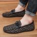 Summer New Bean Casual Trendy Leather Soft Bottom Fashion Printed High End Men's Le Fu Shoes_vogvips.com
