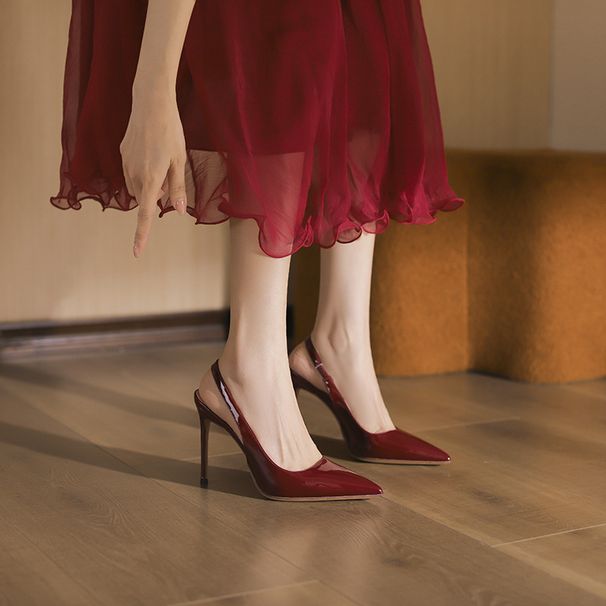 French Style Elegant Pointed Toe Sandals For Women 2025 Spring Autumn New Socialite Fairy Shoes Nude Color Stiletto High_vogvips.com