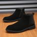 European Warm Series 2025 Autumn Winter New High-top Men's Short Warm Fleece Korean Style Patchwork Casual Versatile Martin Boots Trend_vogvips.com