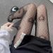 Silk Stockings Black Peach Heart Women's Thin Pantyhose Sexy Lace Bottoming Stockings_vogvips.com