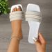 Luxury Dign Pearls Beaded Flat Sandals Summer 2026 Comfortable Soft Sole Square Toe Slippers Women Beach Non Slip_vogvips.com