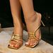 Women's High Heel Sandals Gold High Heel Women's Shoes Stiletto Fashion Party Evening Party One Step Square Toe Sandals_vogvips.com