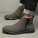 Men's Shoes Fleece Short Boots Leather Martin Boots Men's Medium Top Leather Shoes Men's Chelsea Boots Men's Boots Tide_vogvips.com