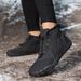 Five-finger Cotton Shoes Outdoor Snow Boots Men's And Women's Velvet Warm Boots Wear-resistant Non-slip Thickened Couple Shoes_vogvips.com