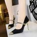 High Women S Thin High Heels Light Mouth Matching Color Pointed Metal Chain Line With Single Shoes_vogvips.com