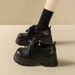 5cm Height-Increasing Thick-Soled Loafers For Women, 2026 Spring New Patent Bowknot Small Leather Shoes, Women's_vogvips.com