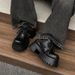 3610 Elevated Derby Thick Sole Men And Women Niche Couple Caual Genuine Leather Functional Style High Street Black_vogvips.com