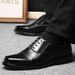 with Toe, Business Formal Men's Three-Pointed Toe School Cadet Uniform Leather Shoes, Security Black Casual Shoes_vogvips.com