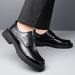 Men's Leather Non-Slip British Style Thick Sole Business Casual Round Toe Formal Single Shoes High-End Fashion Luo Meng_vogvips.com