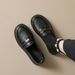 Japanese Women S Size Thick Medium Heel Sole Soft Surface Leather Deep Mouth Gold Coin Loafers Single Shoes_vogvips.com