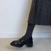 Women's Vintage Thick Heel Leather Camellia Loafers – Waterproof & Comfortable Oxfords For Commute & Dress_vogvips.com