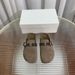 Women's Grey Suede Closed Toe Half Slippers, Handmade Beaded Chain Strap Backless Clogs, Slip On Casual Mules For Daily_vogvips.com