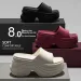 Womens 8cm Platform Slide Sandals Wave Sole Soft Comfortable Eva Slippers_vogvips.com