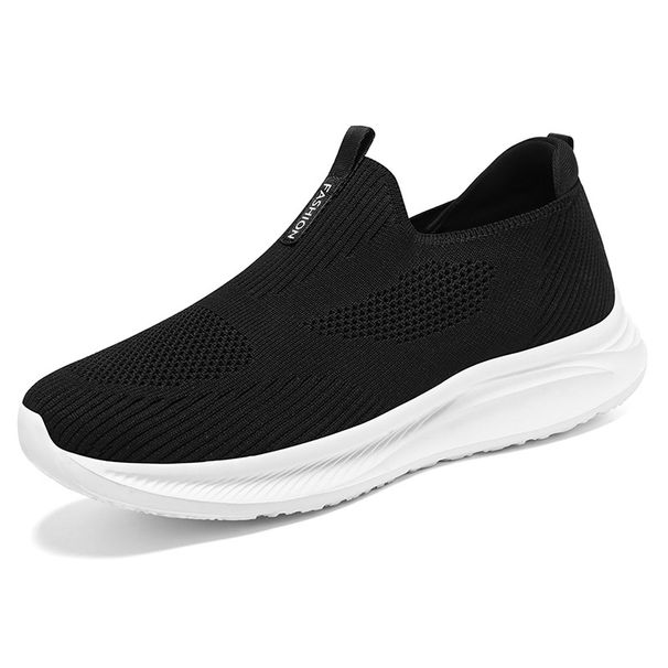 Women's Casual Shoes Middle-aged And Elderly Mother Shoes Flying Woven Mesh Breathable Single Shoes One Pedal Lazy Shoes Women's Shoes_vogvips.com