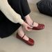 Lancui French Style Round Toe Shallow Mouth Single For Women Flat 2025 Spring Korean Version Gentle Fairy Mary Jane_vogvips.com