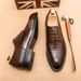 British Style Brogue Leather 2022 Autumn Fashion Casual Lace-up Single Men's Suit Shoes_vogvips.com