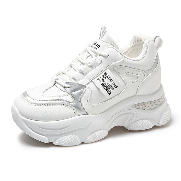 Inner Height Increase Dad For Women Thick Sole 2024 New Spring Autumn Leather Surface Small Size Slimming Casual Sports_vogvips.com