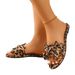 Leopard Print Bowknot Slippers For Women 2026 New Export Square Toe Flat Low Heel Casual Outdoor Wear Ladies Sandals_vogvips.com