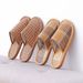 Bamboo Weaving Home Linen Slippers Summer Cooling Woven Rattan Sandals Indoor Non-slip Slides Unisex Bedroom Shoes Zapatillas_vogvips.com