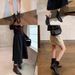 Grape Women's Fashionable Pointed Toe V-Cut Denim Slim Thick Heel Wrinkle-Free Western Short Boots For Women_vogvips.com