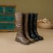 Melard Long For Women 2025 Autumn Winter Over-the-Knee Knight Thick Sole Wrinkled Brown Boots_vogvips.com