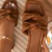 Plus Size Women's Flat Slippers, Square Toe, Bow, Strappy Design, Lightweight Flat Sandals._vogvips.com