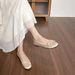 Round Head French Satin Single Shoes Women's Flat-soled Shallow Mouth Bow Soft-soled Ballet Shoes_vogvips.com