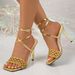 Cross-border Hollow Woven Strap Women, New Foreign Trade Model For Summer, Large Size, Square Open Toe, Stiletto Heel_vogvips.com