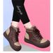 Thick-soled, Fleece-lined, Warm 2025 Winter New High-top Retro Women's Cotton Shoes, Casual Versatile Martin Boots, Snow Boots_vogvips.com