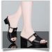 women's 2026 Summer New Model, Korean-style Chunky High-heeled Mid-heel European And American Fashion Round-toe Outdoor_vogvips.com