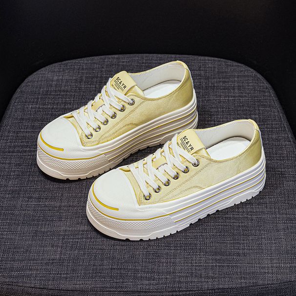 thick-soled Little White Shoes Female Students Casual Versatile Low-top Thick-soled Heightening Canvas Shoes Women's Shoes_vogvips.com