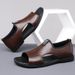 2026 New Model Men's Beach Shoes Hollow Breathable Non-Slip Outdoor Casual Large Size Leather Sandals For Men_vogvips.com