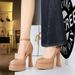 Women's Chunky Heel Round Toe Pumps With Double Waterproof Platform And Patent Leather Straps - Elegant Evening Shoes For Spring & Autumn_vogvips.com