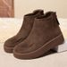 Winter New Short Boots With Fleece, Warm Thick Sole, Non-Slip Fashionable Versatile Women's Cotton Boots,_vogvips.com
