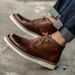 European Warm Series Autumn Genuine Leather Trendy British Style Height-Increasing High-Top Shoes Top Layer Cowhide Work Breathable Combat_vogvips.com