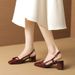 Qianlihui Millennium Sweet Girl Ins Silver Bowknot Chunky Heel Cute Closed-Toe Age-Reducing Fashion Patent Leather_vogvips.com
