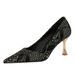 1818-50 Gentle Intellectual Lace Korean Edition Single Shoes With Irregular Pointes And Fine Heels For Professional_vogvips.com
