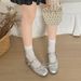 Popular Bow-tie Single With Round Toe, 2026 Summer New Style Shallow Mary Jane Women's , French-style Flat Leather_vogvips.com