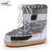 Exported To Europe And America Winter Space Thick Sole Sequin Real Fur Short Snow Trendy Ski Boots Lace-up Women's Shoes_vogvips.com