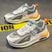Men's Summer New Breathable Mesh Sports Korean Version, Trendy Versatile Thick Soles, Running And Leisure, Dad Shoes,_vogvips.com