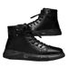 Men's Winter Chelsea Boots With Side Zipper & Faux Fur Lining - Slip-Resistant Rubber Sole, Comfortable & Stylish Casual Work Boots For Fall & Winter_vogvips.com